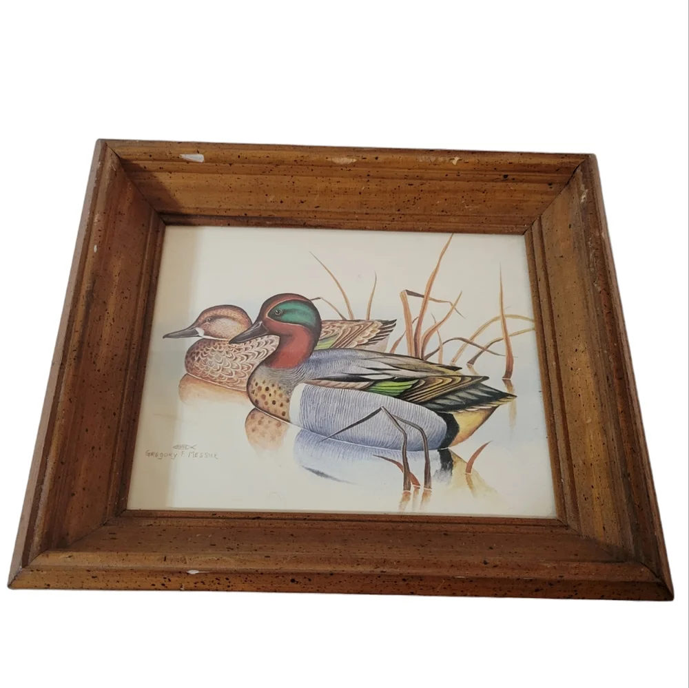 Vintage 70s Gregory E. Meisser Mallard Watercolor print